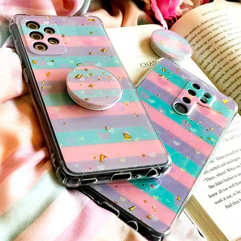 قاب محافظ لنزدار رزین طرح آبرنگی پاپ سوکت دار Xiaomi Redmi Note 10 Pro