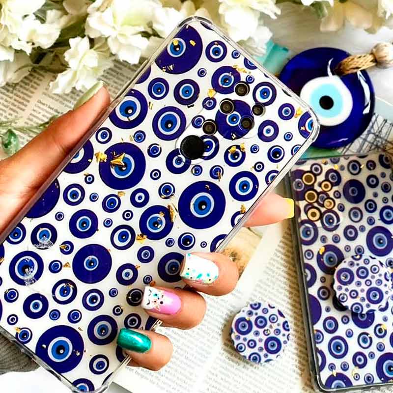 قاب محافظ لنزدار رزین طرح چشم و نظر پاپ سوکت دار Xiaomi Redmi Note 10 Pro