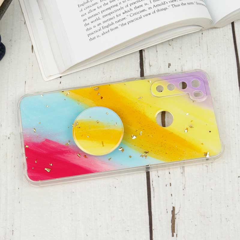 قاب محافظ لنزدار رزین طرح آبرنگی پاپ سوکت دار Xiaomi Redmi Note 8