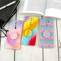قاب محافظ لنزدار رزین طرح آبرنگی پاپ سوکت دار Xiaomi Redmi Note 8 Pro