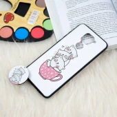قاب فانتزی برجسته + پاپ سوکت طرح گربه شیائومی Redmi Note 9 سری D
