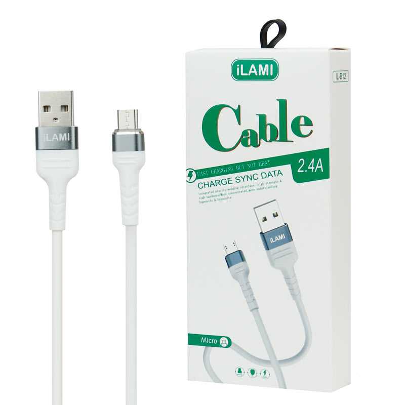 کابل میکرو یو اس بی فست شارژ iLAMI IL-B12 2.4A 1m