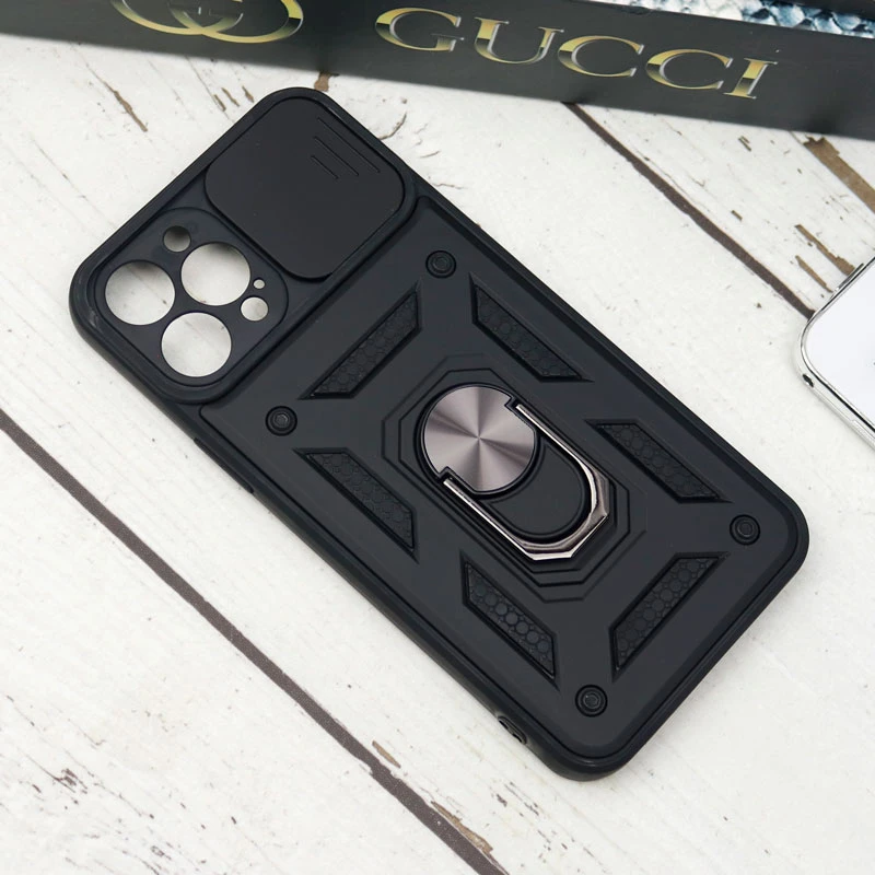 قاب ضد ضربه محافظ لنزدار کشویی هولدر دار بتمن iPhone 12 Pro Max