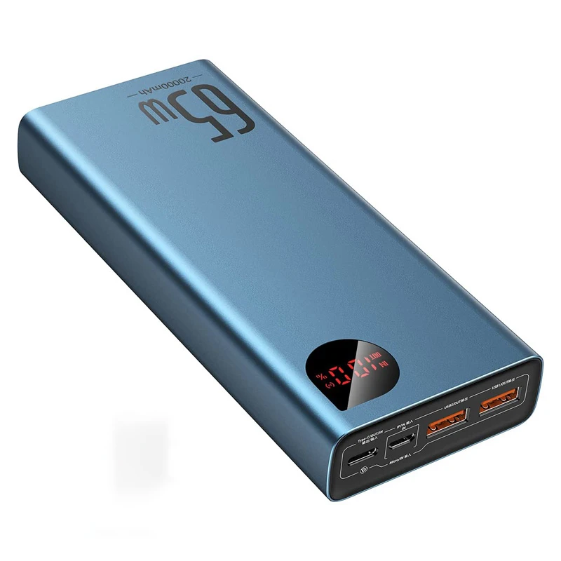 پاور بانک فست شارژ باسئوس Adaman Metal PPIMDA-D QC3 PD 65W ظرفیت 20000 میلی آمپر ساعت