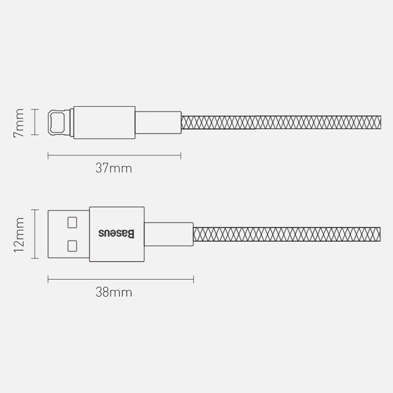 کابل آیفونی فست شارژ Baseus CALWJ-01 2.4A 1m