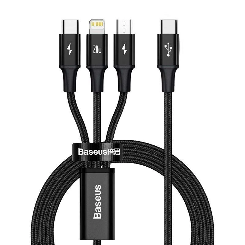 کابل 3 سر فست شارژ Baseus CAMLT-SC PD 3.5A 1.5m
