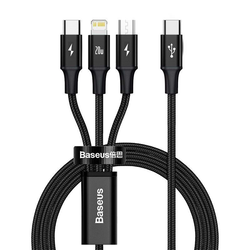 کابل 3 سر فست شارژ Baseus CAMLT-SC PD 3.5A 1.5m