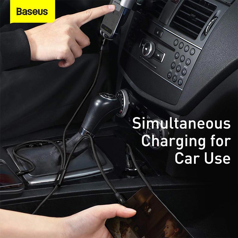 کابل 3 سر فست شارژ Baseus CAMLT-SC PD 3.5A 1.5m