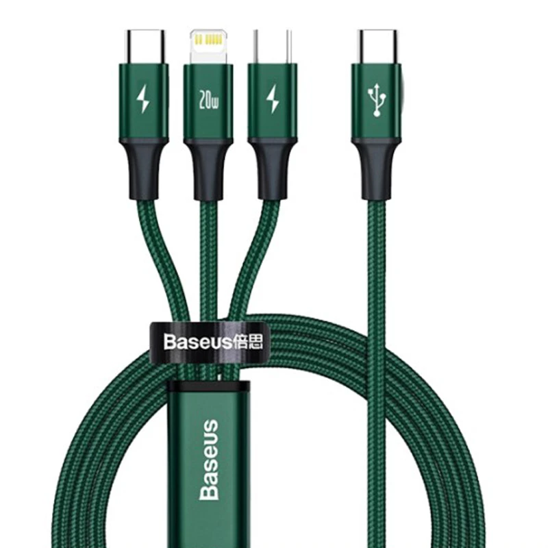 کابل 3 سر فست شارژ Baseus CAMLT-SC PD 3.5A 1.5m