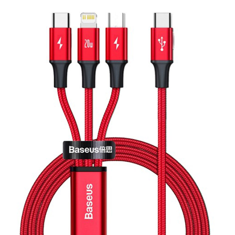 کابل 3 سر فست شارژ Baseus CAMLT-SC PD 3.5A 1.5m