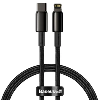 کابل تبدیل فست شارژ Baseus Tungsten Gold CATLWJ-01 Type-C to Lightning PD 1m