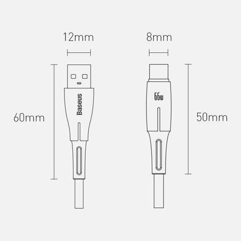 کابل تایپ سی فست شارژ Baseus CATSD-N SCP 6A 2m