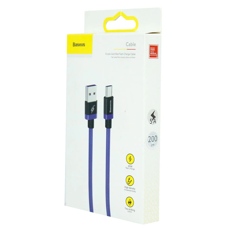 کابل تایپ سی فست شارژ Baseus CATZH-B 5A 2m