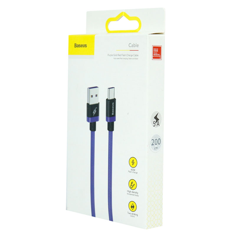 کابل تایپ سی فست شارژ Baseus CATZH-B 5A 2m