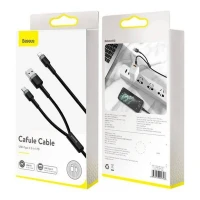کابل آیفونی 2 سر ورودی فست شارژ Baseus CATKLF-EL PD 18W 2.4A 1.2m