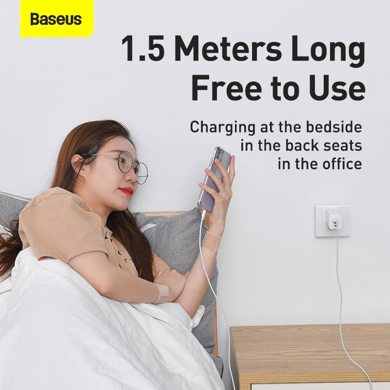 کابل آیفونی Baseus TZCALZJ-02 2.4A 1.5m بسته 2 عددی