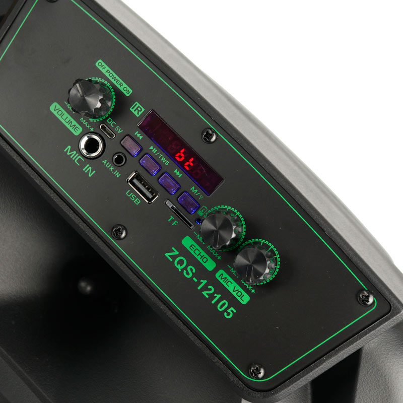 اسپیکر چمدانی بلوتوثی رم و فلش خور Buli ZQS-12105 + میکروفون و ریموت کنترل