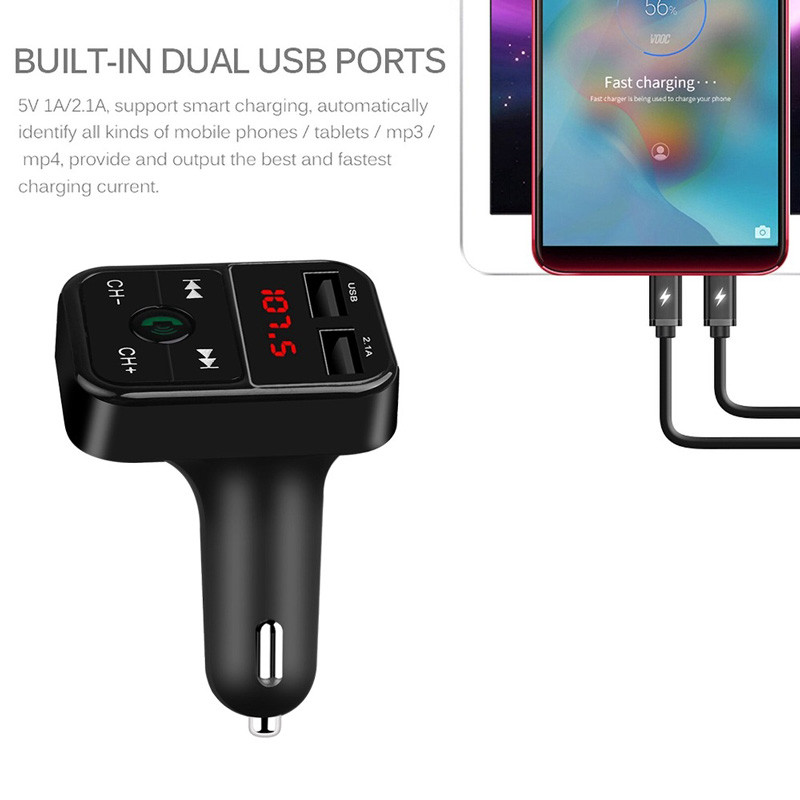 FM Player بلوتوثی + شارژر فندکی Car B2