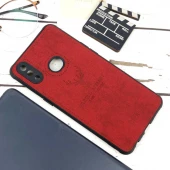 قاب چرمی سامسونگ Galaxy A10s طرح گوزن محافظ لنزدار زرشکی