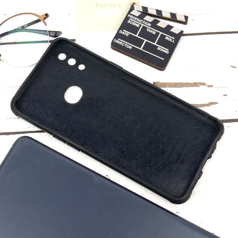 قاب چرمی سامسونگ Galaxy A10s طرح گوزن محافظ لنزدار زرشکی