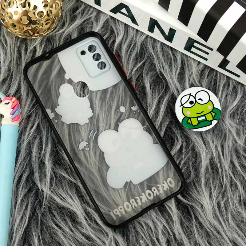 قاب PC سامسونگ Galaxy A11 طرح قورباغه پشت مات پاپ سوکت دار محافظ لنزدار