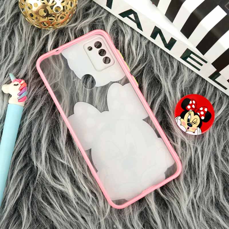 قاب PC سامسونگ Galaxy A11 طرح میکی موس پشت مات پاپ سوکت دار محافظ لنزدار