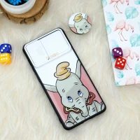 قاب طرحدار محافظ لنز دار کشویی + پاپ سوکت طرح فیلی سامسونگ A71