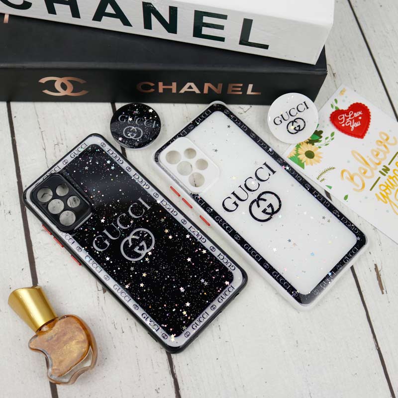 قاب PC ماربل محافظ لنزدار + پاپ سوکت Samsung A72