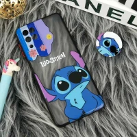 قاب PC مات فانتزی محافظ لنز دار + پاپ سوکت طرح استیچ Samsung Galaxy A12