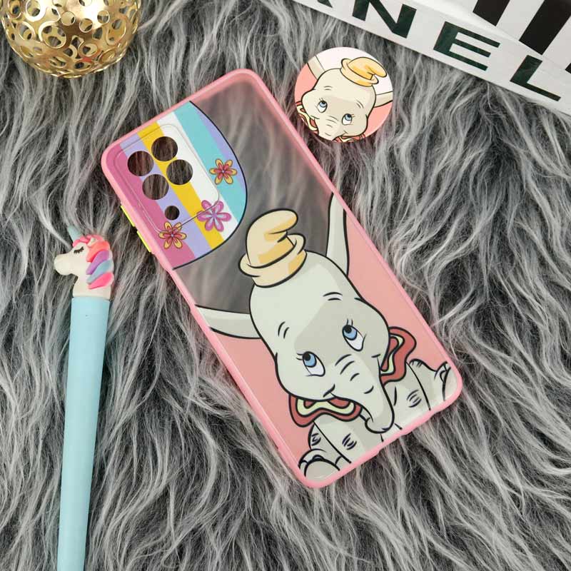 قاب PC سامسونگ Galaxy A22 4G طرح دامبو پشت مات سوکت دار محافظ لنزدار