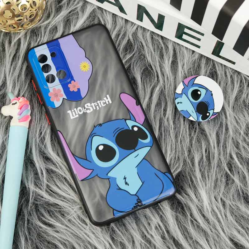 قاب PC مات فانتزی محافظ لنز دار + پاپ سوکت طرح استیچ Samsung Galaxy A31