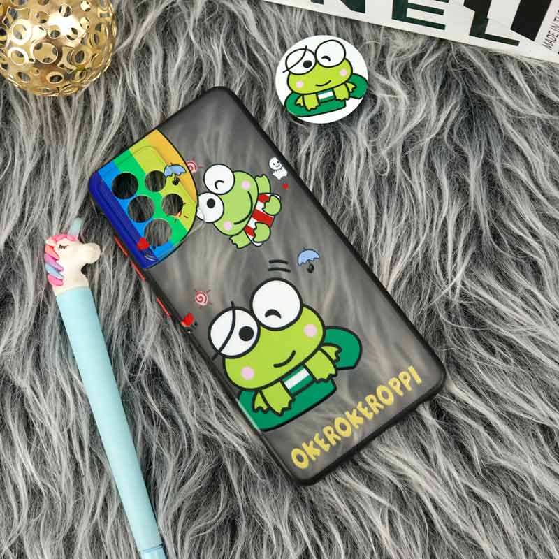 قاب PC مات فانتزی محافظ لنز دار + پاپ سوکت طرح قورباغه Samsung Galaxy A52 / A52s