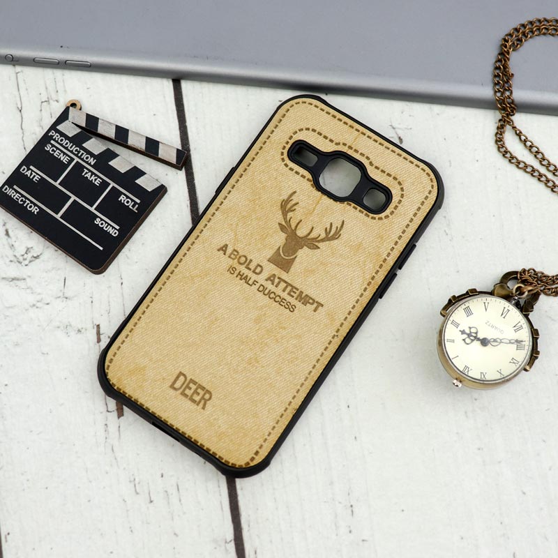 قاب چرمی سامسونگ Galaxy J1 طرح گوزن محافظ لنزدار