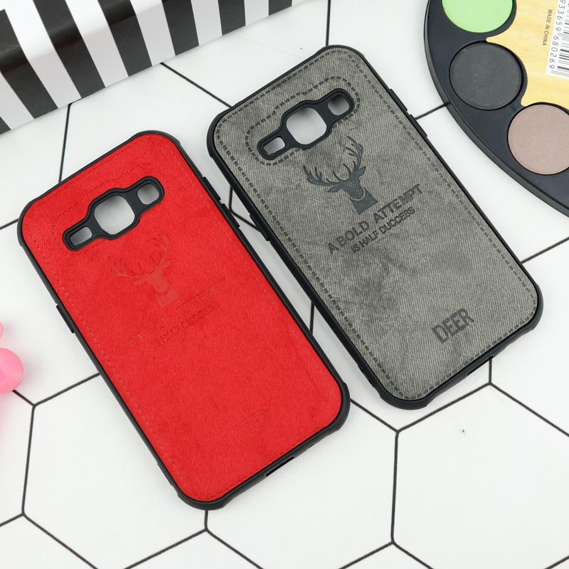 قاب چرمی سامسونگ Galaxy J1 طرح گوزن محافظ لنزدار
