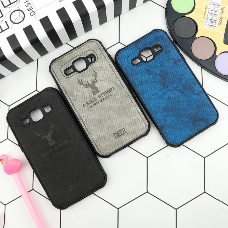 قاب چرمی سامسونگ Galaxy J1 طرح گوزن محافظ لنزدار