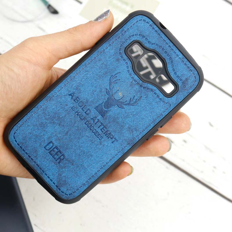 قاب چرمی سامسونگ Galaxy J1 Mini 2016 طرح گوزن محافظ لنزدار