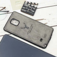 قاب چرمی طرح گوزن Samsung Note 4 خاکستری