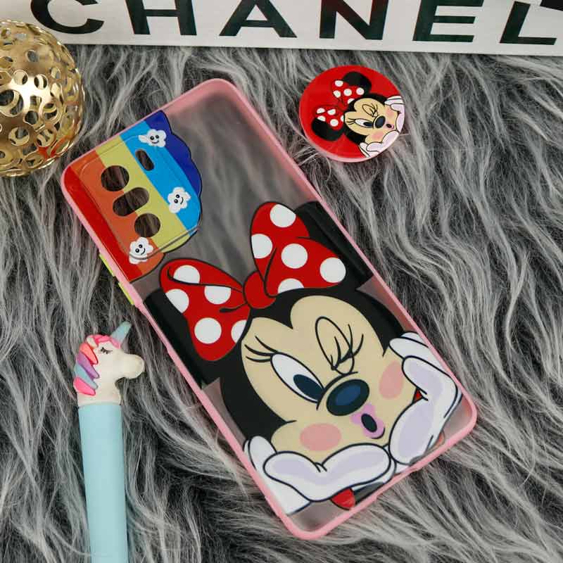 قاب PC مات فانتزی محافظ لنز دار + پاپ سوکت طرح میکی موس Xiaomi Poco F3