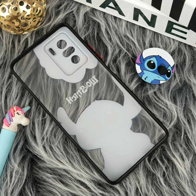 قاب PC مات فانتزی محافظ لنز دار + پاپ سوکت طرح استیچ Xiaomi Poco F3