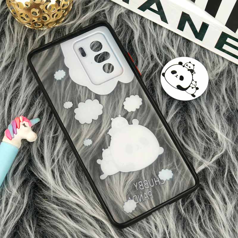 قاب PC مات فانتزی محافظ لنز دار + پاپ سوکت طرح پاندا Xiaomi Poco F3