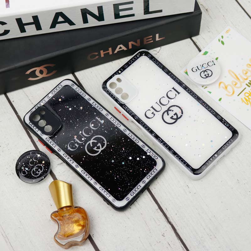 قاب PC ماربل محافظ لنزدار + پاپ سوکت Xiaomi Poco M3