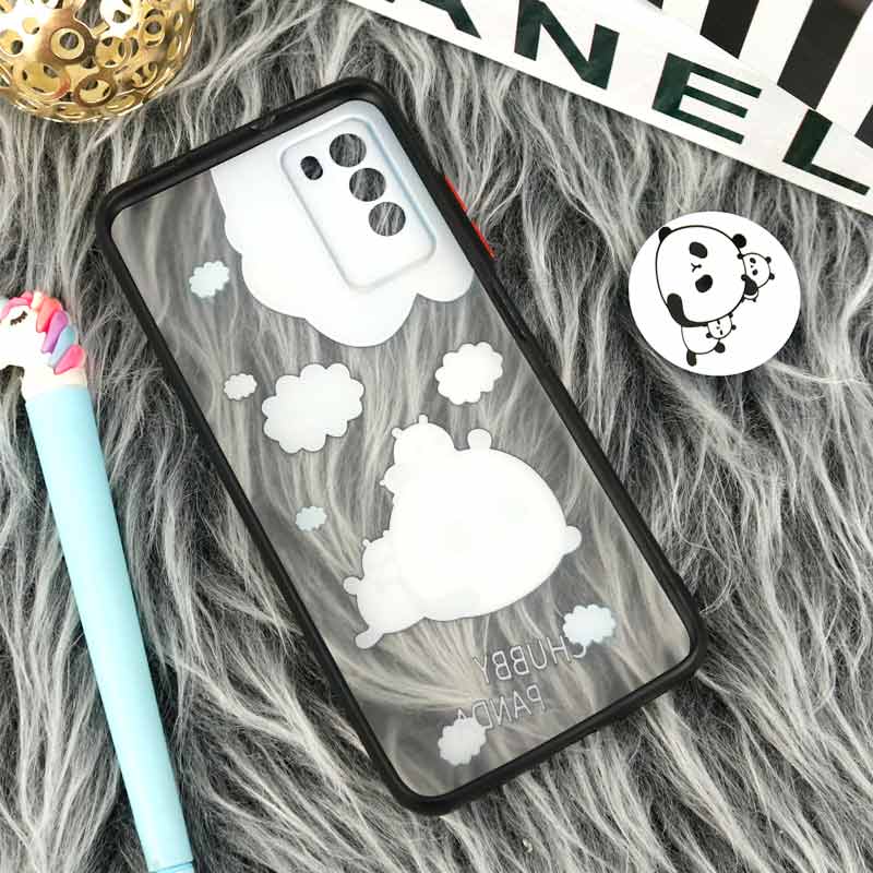 قاب PC مات فانتزی محافظ لنز دار + پاپ سوکت طرح پاندا Xiaomi Poco M3