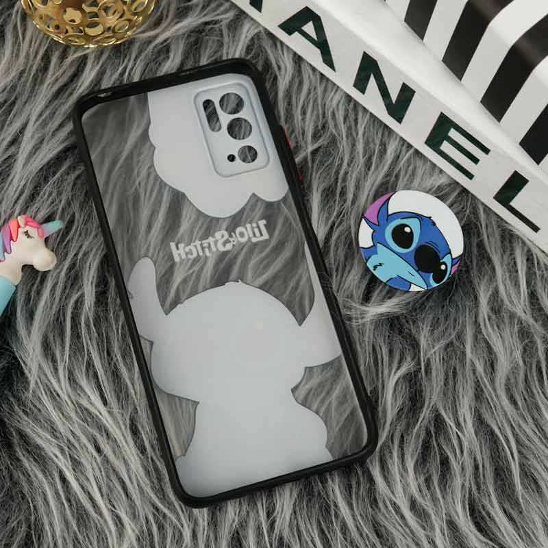 قاب PC مات فانتزی محافظ لنز دار + پاپ سوکت طرح استیچ Xiaomi Poco M3 Pro