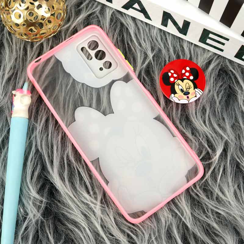 قاب PC شیائومی Poco M3 Pro طرح میکی موس پشت مات پاپ سوکت دار محافظ لنزدار