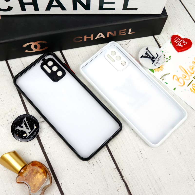 قاب PC ماربل محافظ لنزدار + پاپ سوکت Xiaomi Poco M3 Pro