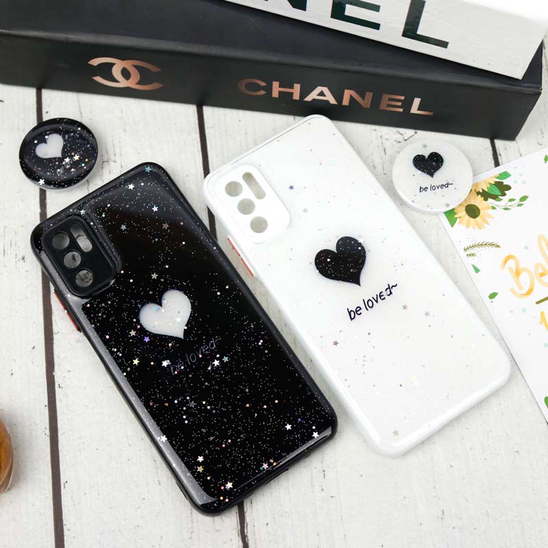 قاب PC ماربل محافظ لنزدار + پاپ سوکت Xiaomi Poco M3 Pro