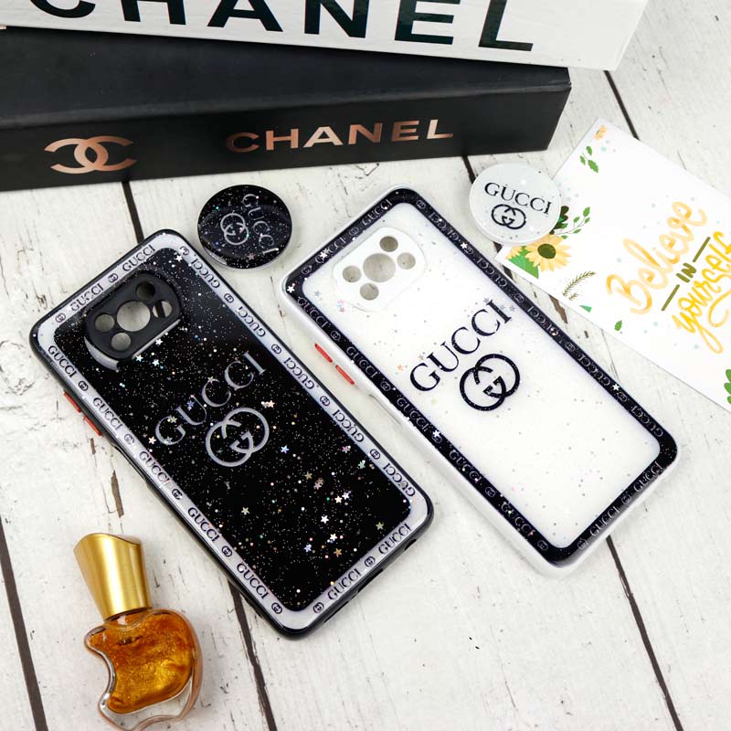 قاب PC ماربل محافظ لنزدار + پاپ سوکت Xiaomi Poco X3