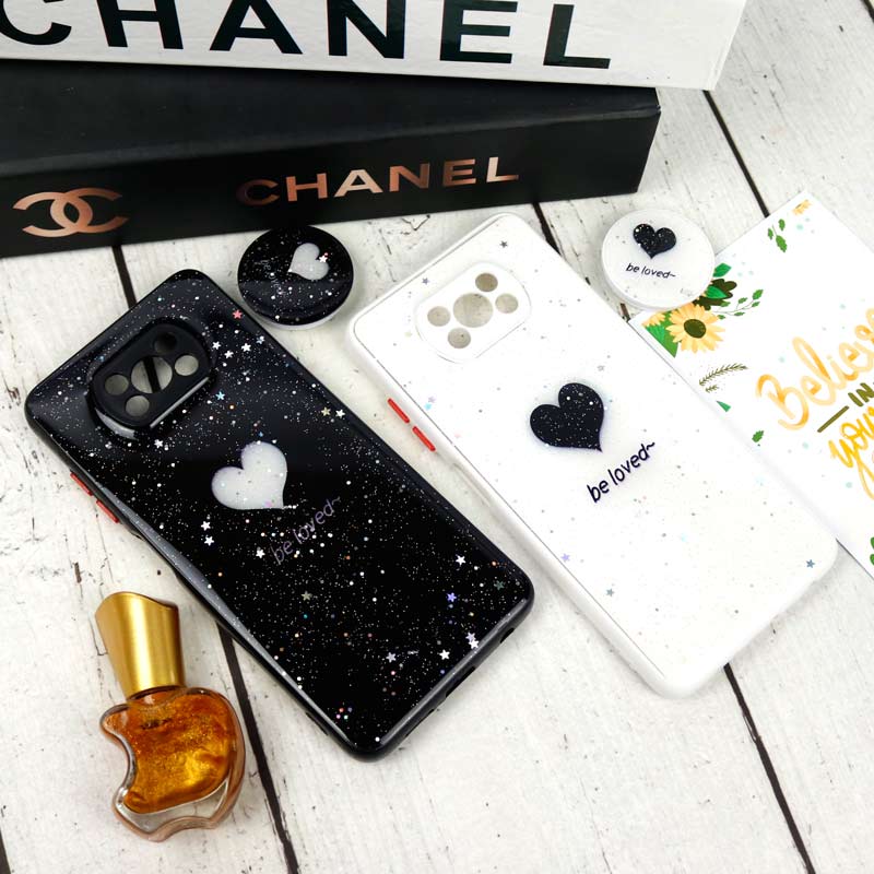قاب PC ماربل محافظ لنزدار + پاپ سوکت Xiaomi Poco X3