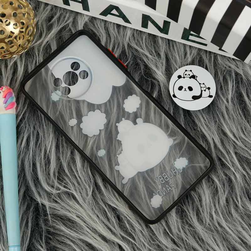 قاب PC مات فانتزی محافظ لنز دار + پاپ سوکت طرح پاندا Xiaomi Poco X3