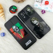 قاب طرحدار محافظ لنز دار کشویی + پاپ سوکت طرح جوکر شیائومی Redmi Note 10 / Note 10s